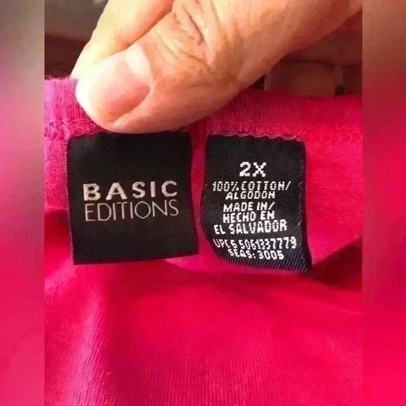 BASIC EDITIONS DARK PINK TANKTOP WOMEN 2X PTP 24 STB27 - Picture 4 of 4